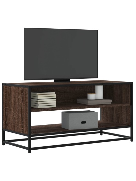 TV skříňka hnědý dub 91 x 40 x 46 cm kompozitní dřevo a kov