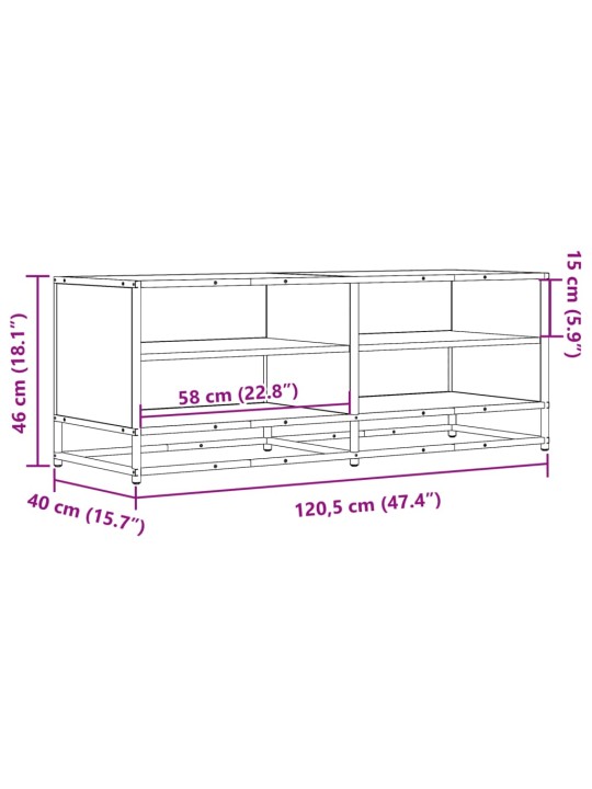 TV skříňka černá 120,5 x 40 x 46 cm kompozitní dřevo a kov