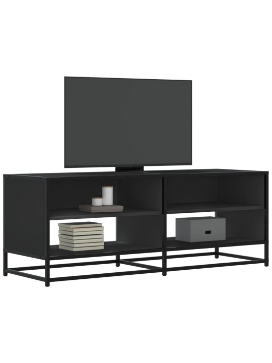 TV skříňka černá 120,5 x 40 x 46 cm kompozitní dřevo a kov