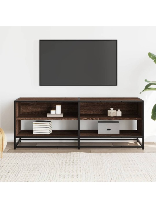 TV skříňka hnědý dub 120,5 x 40 x 46 cm kompozitní dřevo a kov