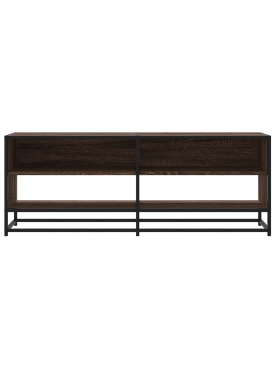 TV skříňka hnědý dub 120,5 x 40 x 46 cm kompozitní dřevo a kov