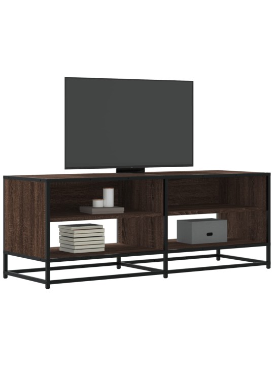 TV skříňka hnědý dub 120,5 x 40 x 46 cm kompozitní dřevo a kov