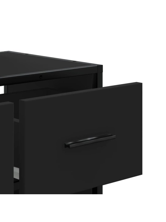 TV skříňka černá 60 x 31 x 39,5 cm kompozitní dřevo a kov
