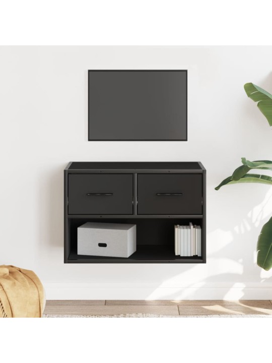 TV skříňka černá 60 x 31 x 39,5 cm kompozitní dřevo a kov