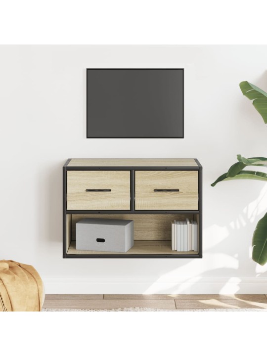 TV skříňka dub sonoma 60 x 31 x 39,5 cm kompozitní dřevo a kov