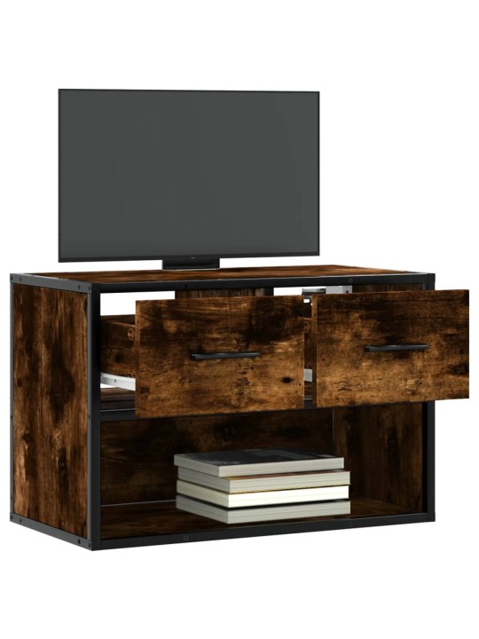 TV skříňka kouřový dub 60 x 31 x 39,5 cm dřevo a kov