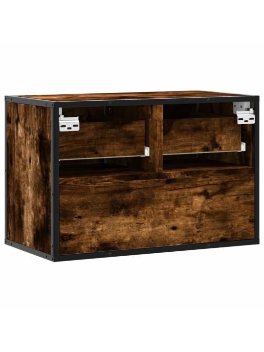 TV skříňka kouřový dub 60 x 31 x 39,5 cm dřevo a kov
