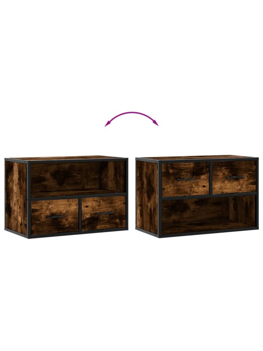 TV skříňka kouřový dub 60 x 31 x 39,5 cm dřevo a kov
