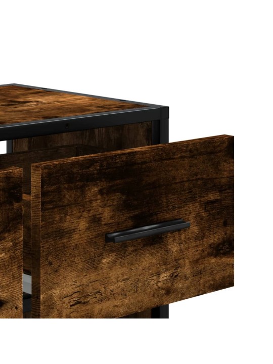 TV skříňka kouřový dub 60 x 31 x 39,5 cm dřevo a kov