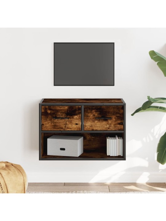 TV skříňka kouřový dub 60 x 31 x 39,5 cm dřevo a kov