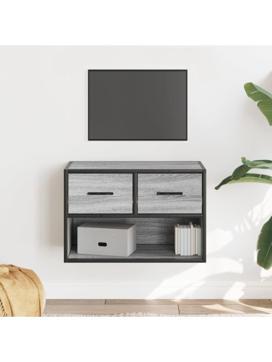 TV skříňka šedá sonoma 60 x 31 x 39,5 cm kompozitní dřevo a kov