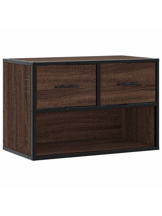 TV skříňka hnědý dub 60 x 31 x 39,5 cm kompozitní dřevo a kov