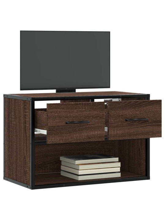 TV skříňka hnědý dub 60 x 31 x 39,5 cm kompozitní dřevo a kov