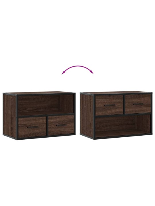 TV skříňka hnědý dub 60 x 31 x 39,5 cm kompozitní dřevo a kov