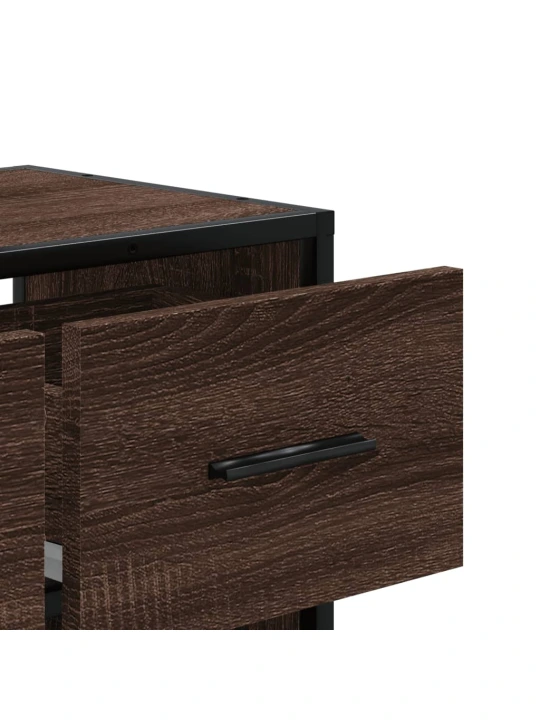 TV skříňka hnědý dub 60 x 31 x 39,5 cm kompozitní dřevo a kov