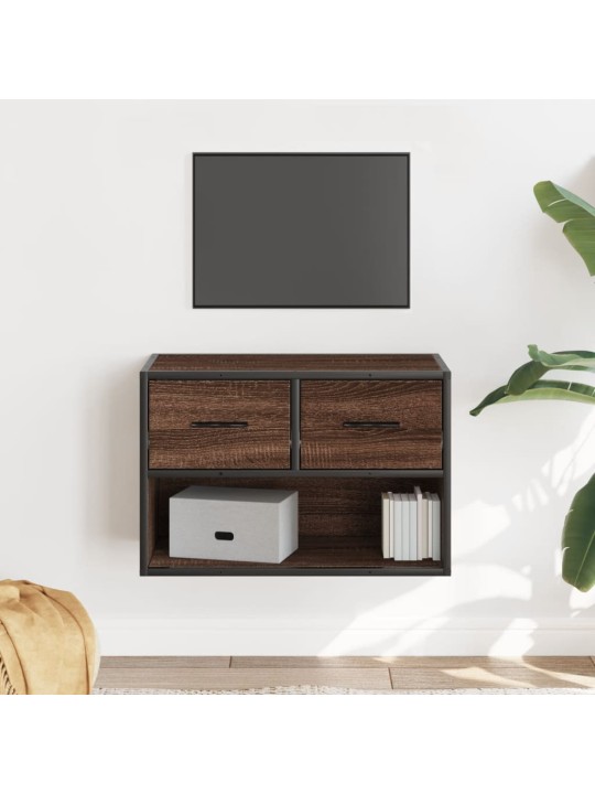 TV skříňka hnědý dub 60 x 31 x 39,5 cm kompozitní dřevo a kov