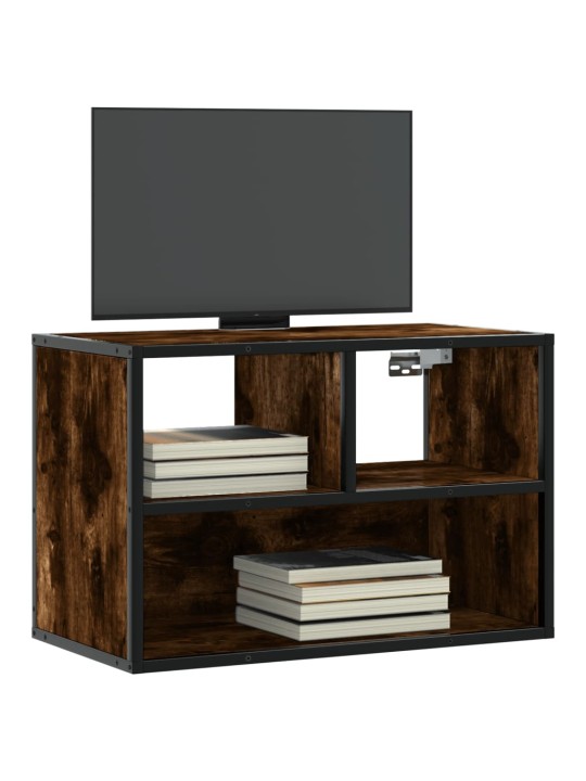 Tv skříňka kouřový dub 60 x 31 x 39,5 cm kompozitní dřevo a kov