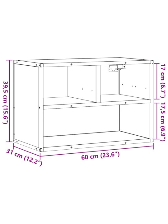 Tv skříňka šedá sonoma 60 x 31 x 39,5 cm kompozitní dřevo a kov