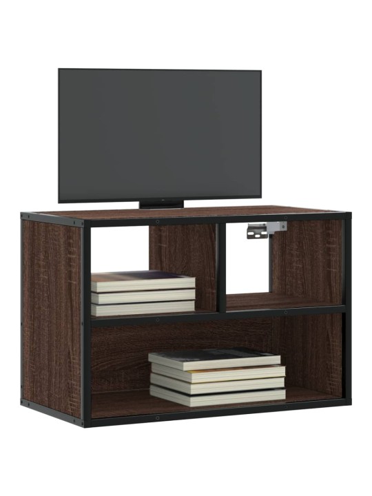 Tv skříňka hnědý dub 60 x 31 x 39,5 cm kompozitní dřevo a kov