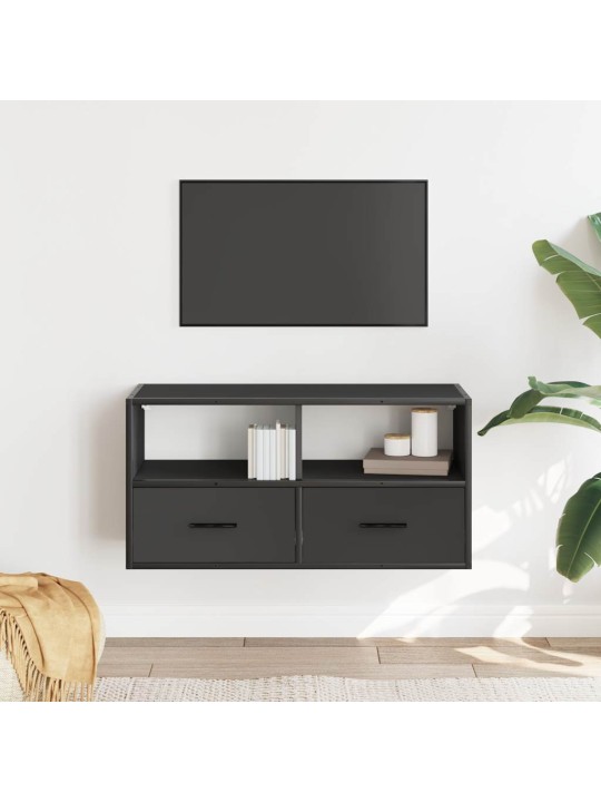 TV skříňka černá 80 x 31 x 39,5 cm kompozitní dřevo a kov
