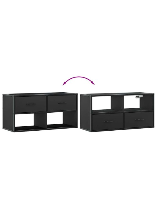 TV skříňka černá 80 x 31 x 39,5 cm kompozitní dřevo a kov