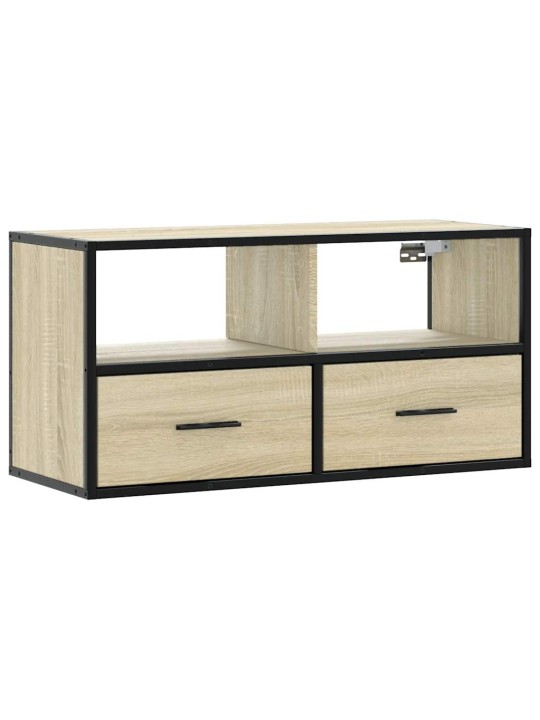 TV skříňka dub sonoma 80 x 31 x 39,5 cm kompozitní dřevo a kov