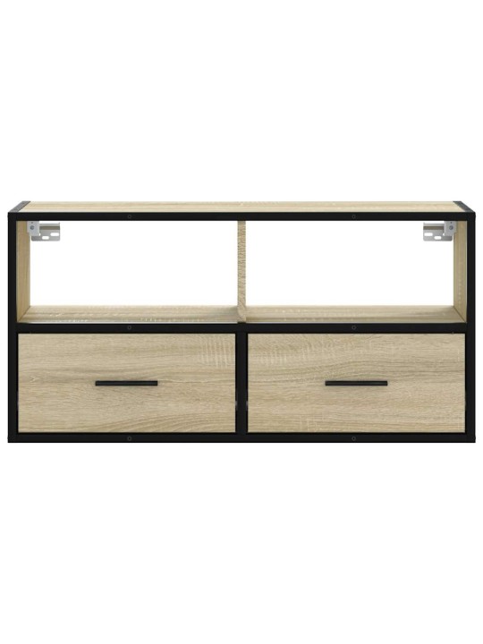 TV skříňka dub sonoma 80 x 31 x 39,5 cm kompozitní dřevo a kov