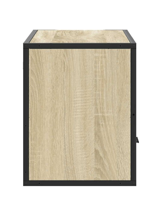 TV skříňka dub sonoma 80 x 31 x 39,5 cm kompozitní dřevo a kov