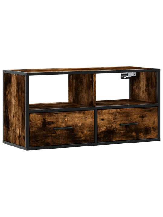 TV skříňka kouřový dub 80 x 31 x 39,5 cm kompozitní dřevo a kov