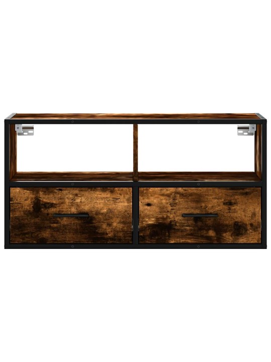 TV skříňka kouřový dub 80 x 31 x 39,5 cm kompozitní dřevo a kov