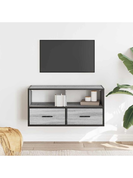 TV skříňka šedá sonoma 80 x 31 x 39,5 cm kompozitní dřevo a kov