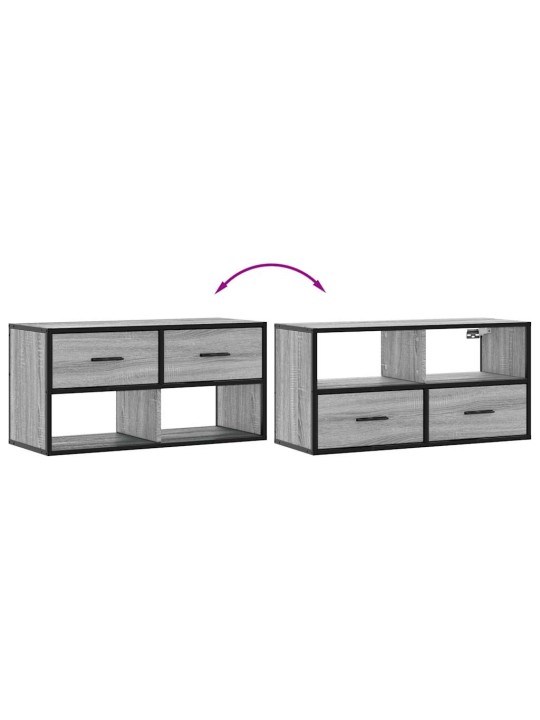 TV skříňka šedá sonoma 80 x 31 x 39,5 cm kompozitní dřevo a kov