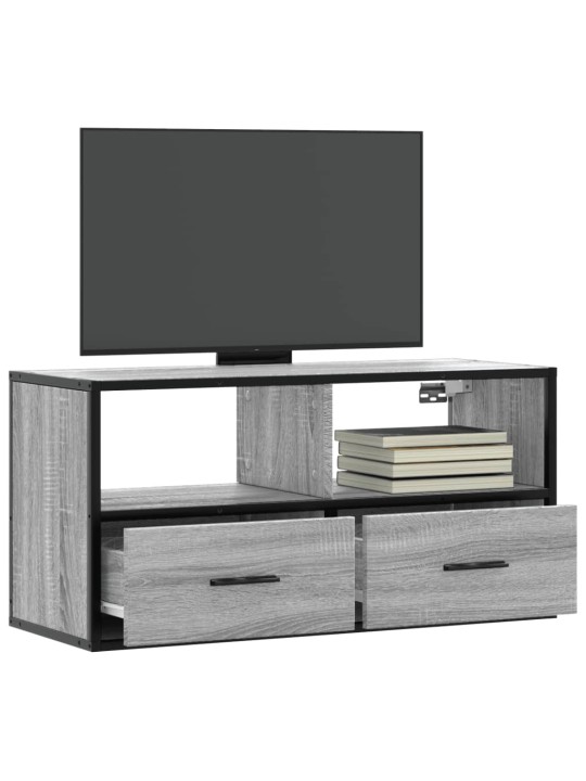 TV skříňka šedá sonoma 80 x 31 x 39,5 cm kompozitní dřevo a kov