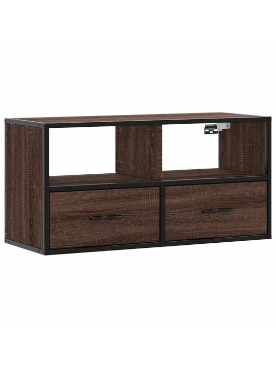 TV skříňka hnědý dub 80 x 31 x 39,5 cm kompozitní dřevo a kov