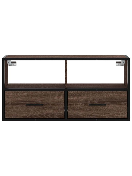 TV skříňka hnědý dub 80 x 31 x 39,5 cm kompozitní dřevo a kov