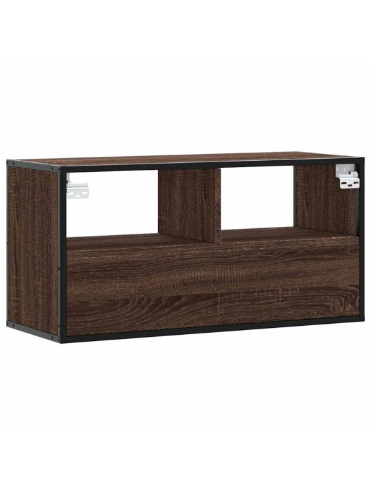 TV skříňka hnědý dub 80 x 31 x 39,5 cm kompozitní dřevo a kov