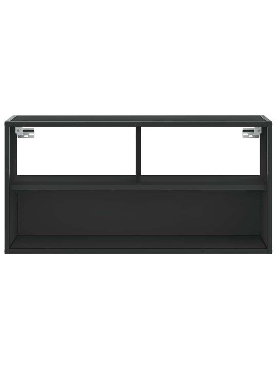 Tv skříňka černá 80 x 31 x 39,5 cm kompozitní dřevo a kov