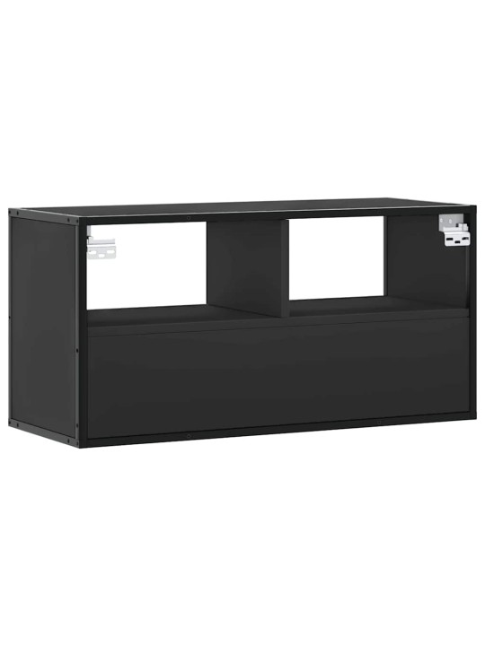 Tv skříňka černá 80 x 31 x 39,5 cm kompozitní dřevo a kov