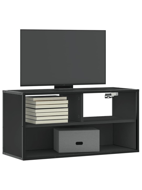 Tv skříňka černá 80 x 31 x 39,5 cm kompozitní dřevo a kov