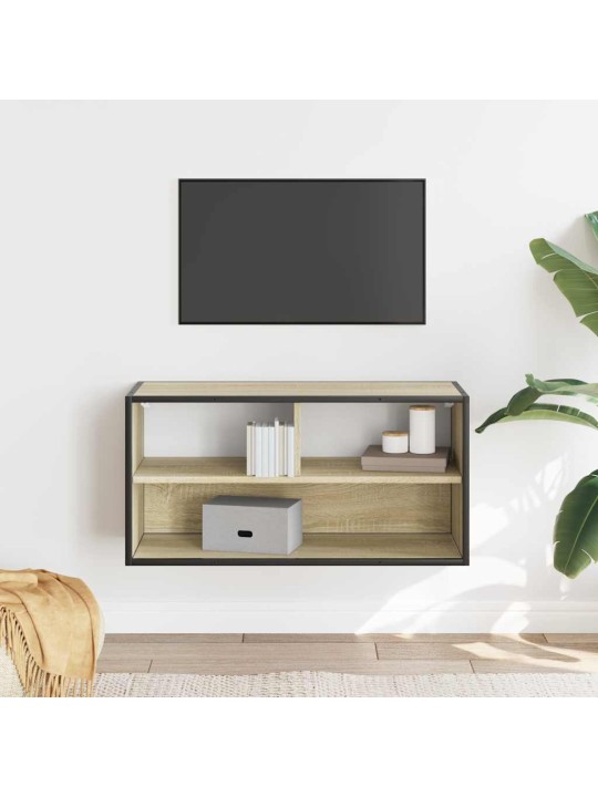 Tv skříňka dub sonoma 80 x 31 x 39,5 cm kompozitní dřevo a kov