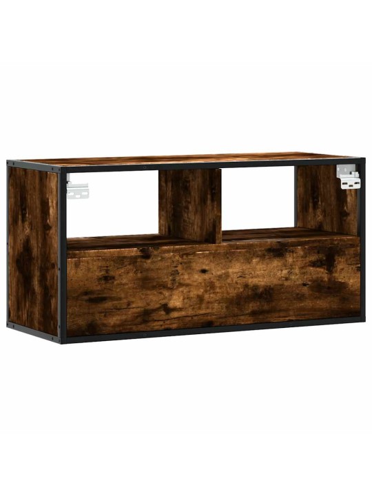 Tv skříňka kouřový dub 80 x 31 x 39,5 cm kompozitní dřevo a kov