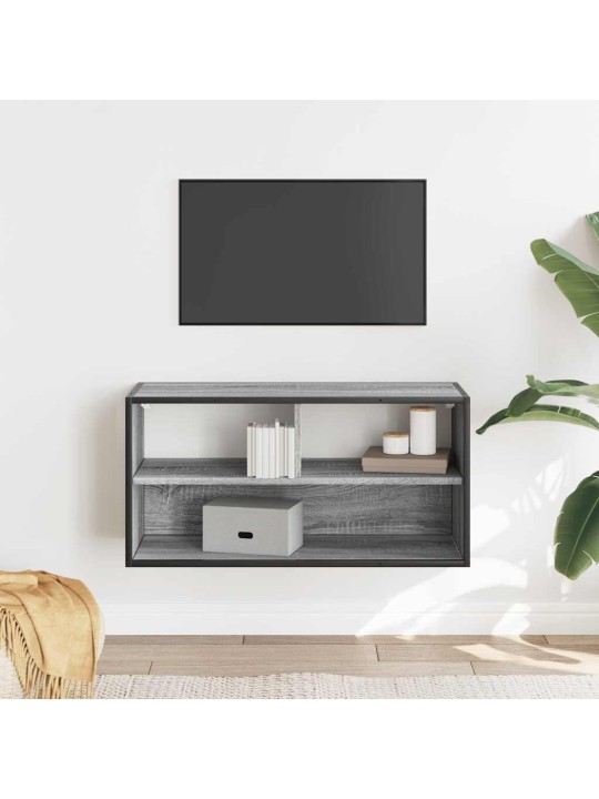 Tv skříňka šedá sonoma 80 x 31 x 39,5 cm kompozitní dřevo a kov
