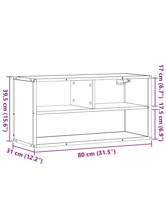 Tv skříňka šedá sonoma 80 x 31 x 39,5 cm kompozitní dřevo a kov