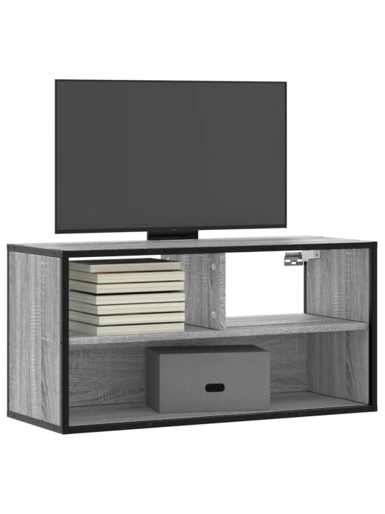 Tv skříňka šedá sonoma 80 x 31 x 39,5 cm kompozitní dřevo a kov