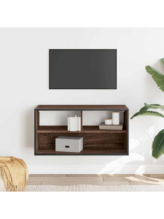 Tv skříňka hnědý dub 80 x 31 x 39,5 cm kompozitní dřevo a kov