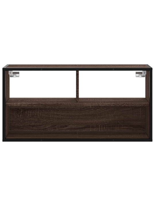 Tv skříňka hnědý dub 80 x 31 x 39,5 cm kompozitní dřevo a kov