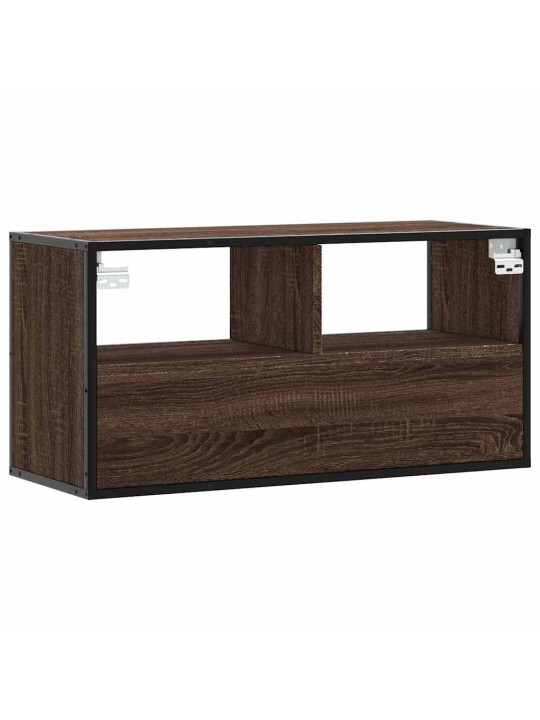 Tv skříňka hnědý dub 80 x 31 x 39,5 cm kompozitní dřevo a kov