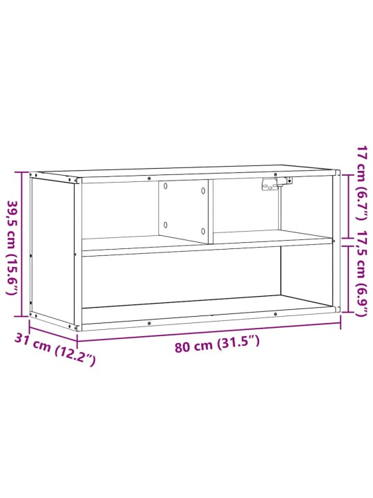 Tv skříňka hnědý dub 80 x 31 x 39,5 cm kompozitní dřevo a kov