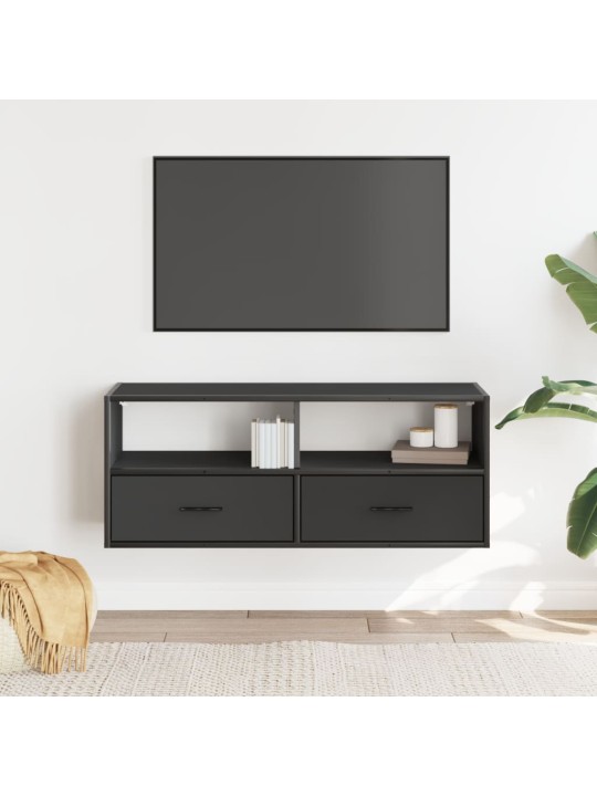 TV skříňka černá 100 x 31 x 39,5 cm kompozitní dřevo a kov