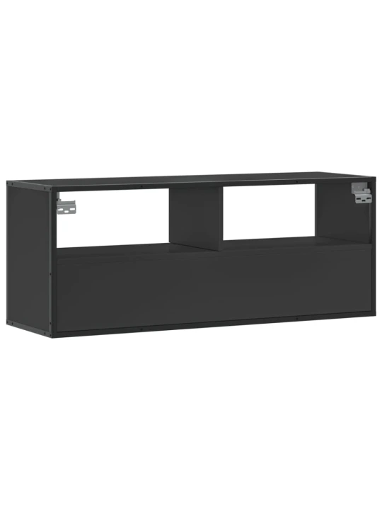 TV skříňka černá 100 x 31 x 39,5 cm kompozitní dřevo a kov